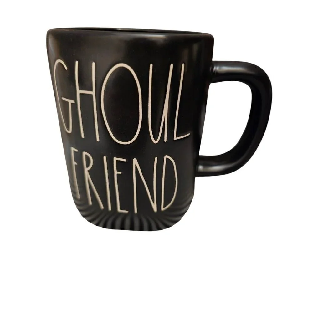 Rae Dunn Halloween Ghoul Friend Black Coffee Mug Spooky Farmhouse